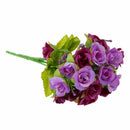 2PCS 40 Artificial Roses Flowers Bouquet Purple young bride D5V2