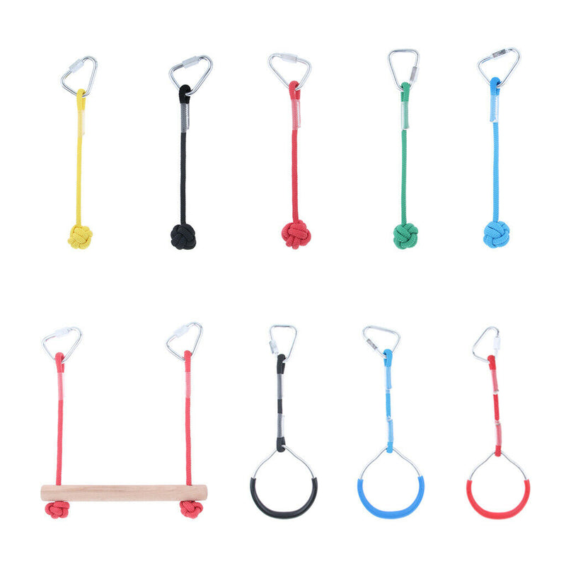 Heavy Duty Iron Playground Kids Gymnastic Rings Black