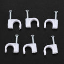 1 Bag(100Pcs) of 6MM Telephone Net Cable Clips With Steel Nail-White A3M7
