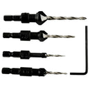 4 pcs HSS Power Groove Countersink Hex Shank Tapered Drill Bits Set M1W1