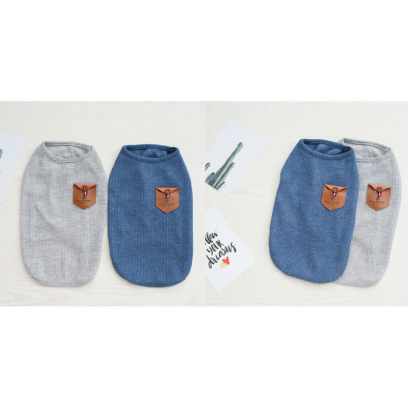 2pcs Cute Dog Korean Style T-shirt Clothes Summer Vest Puppy Costumes S L