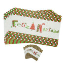 12Pcs/Set Christmas Tableware Placemats Coaster Xmas Party Supplies (Letter