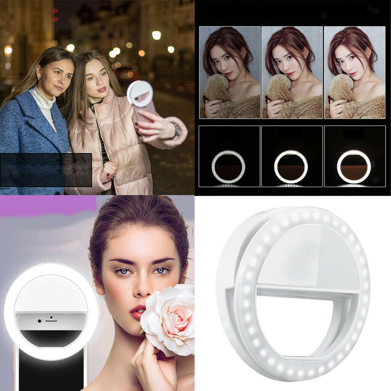 Adjustable Selfie Ring Light for Video Live Makeup Youtube Ultra-light Clip-on