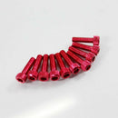 50Pcs M6 Socket Cap Screws Red 25*9mm Socket Allen Cap Head Hex Bolts Met GAM