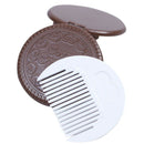 5X(1x Cute Cookie Shaped Design Mirror Makeup Comb Brown N2F2)