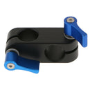 15mm Rod Clamp for Camera Rig Camcorder Support Kit System Clip Alloy Blue