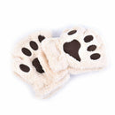 Women Cute Cat Claw Paw Mittens Warm Soft Plush  Fingerless  Bear Cat Gloves Hn