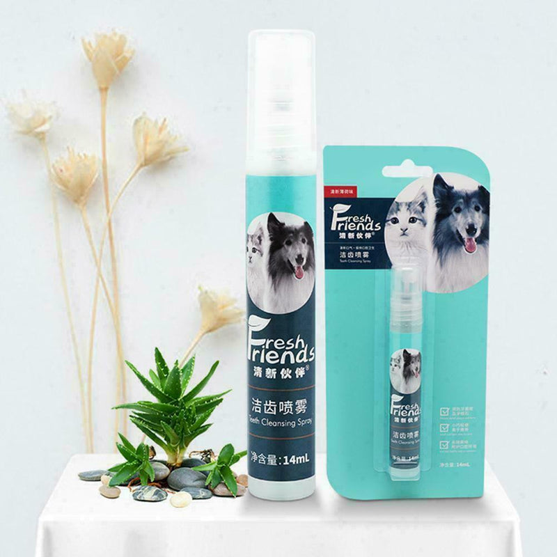 Pet Breath Freshener Spray Dog Teeth Cleaner Dog Cat Oral Dental Healthy US X9A3