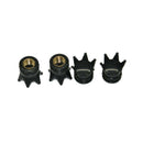 4X Black Crown Style Car Motorcycle Bike Tyre Tire Air Valve Dust Caps Stem