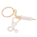 1Pcs needle medical box charm keychain key ring doctor nurse keyring key chai OZ