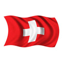 12Pcs Olympic Hand Waving Switzerland Flag Small Banners 8 x 5"+White Pole