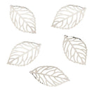 300 Pcs Mixed Color Hollow Charms Leaf Pendant Metal Laminate Decoration