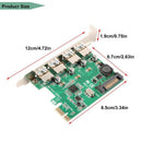 Super Speed 4 Ports Pcie To Usb 3.0 Expansion Card With 15 Pin Sata Power C