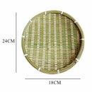 Bamboo Oval Shaped Fruit Plate Handmade Storage Tray Hand Knitted Bread Bas K8J3
