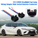 2x H13 9008 Headlight Fog Lamp Bulb Wiring Adapters Male Sockets Connectors