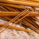 36Pcs 18 Sizes Carbonized Bamboo Knitting Needles Single Smooth Crochet