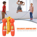 Kids Jump Ropes Wood Handle Sports Fitness Cartoon Skipping Rope (Orange) A
