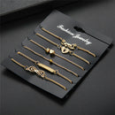 6PCS Boho Multilayer Heart Infinity Anklet Foot Chain Ankle Bracelet Jewelry  Z