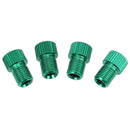 4pcs Presta to Shrader Bicycle Road Bike Valve Adapters Converters (Green)