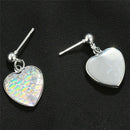 Handmade Mermaid Fish Scale Heart Earrings Trendy Woman Ear Stud Jewelry Gift FT