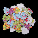 50Pcs Floral Hat Wood Buttons 2-Holes for Kids Scrapbooking Embellishments
