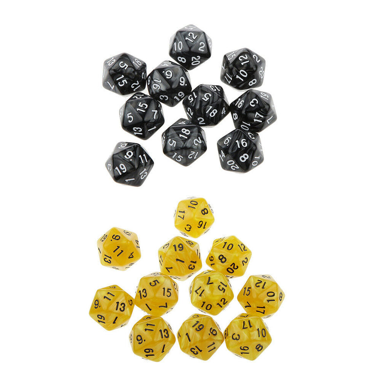 20x 20 Sided Dice D10 Polyhedral Dices Set for Dungeons &Dragons DND RPG MTG