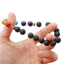2PCS/ Set 7 Chakra Healing Beaded Bracelet Natural Lava Stones Diffuser Bracelet