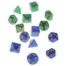 14 Pieces Acrylic Polyhedral Digital Dices Die for Party Casino Pub Card Game