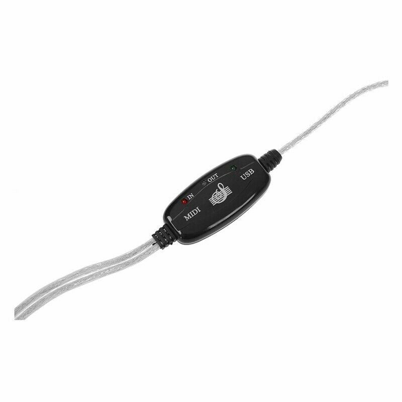 USB IN-OUT MIDI Cable Converter PC to Music Keyboard Adapter Cord