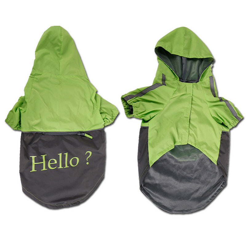Big Pet Dog Outdoor Water Resistant Hoodie Slicker Raincoat Clothes XXXL