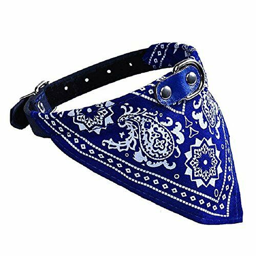 Adjustable Pet Dog Collar Cat Neck Scarf Bandana Collars Blue
