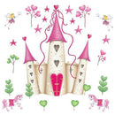 Removable cartoon princess castle wall stickers, Child bedroom decoration