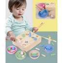 32pcs Wooden Magnetic Fishing Game Play Set Family Fun Magnetic Montessori Toys