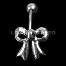 Belly Ring Navel Button Rhinestone Bowknot Bow Barbell Bar Body Art-Piercing