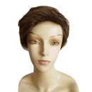 Men Brown Curly Wig Heat Resistant Hair Wigs Natural Looking for Party/Daily Use
