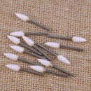 12pcs Dental White Mounted Stone Bur FG FL2 FLAME SHAPE Mounted Abrasion Point