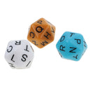 Pack of 7 20-sided D20 English Letters Dices for Party Outdoor Game RPG 16mm