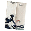 Door Noren Curtains Kitchen Short Cotton Linen Tapestry Waves 85x120cm