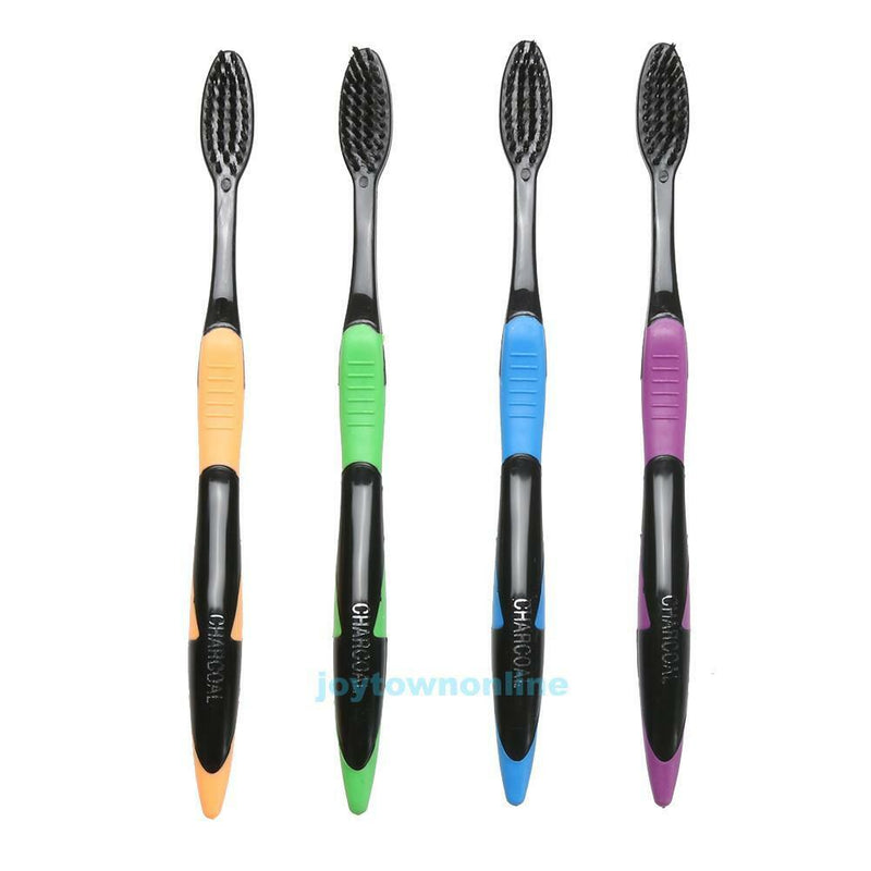 4Pcs Bamboo Charcoal Toothbrush Oral Dental Care Soft Nano Bristle Teeth Brush