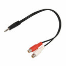 3.5mm stereo adapter headphone jack to 2 RCA jack adapter audio cable, 3.5m