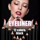 3in1 12 Colors Eyeliner Pencil Waterproof Eyebrow Pen Lip Stick Eyes Makeup