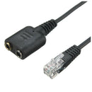 Headset Cable 2 X 3.5mm to RJ9 Jack Adapter Convertor PC Headset Telephone