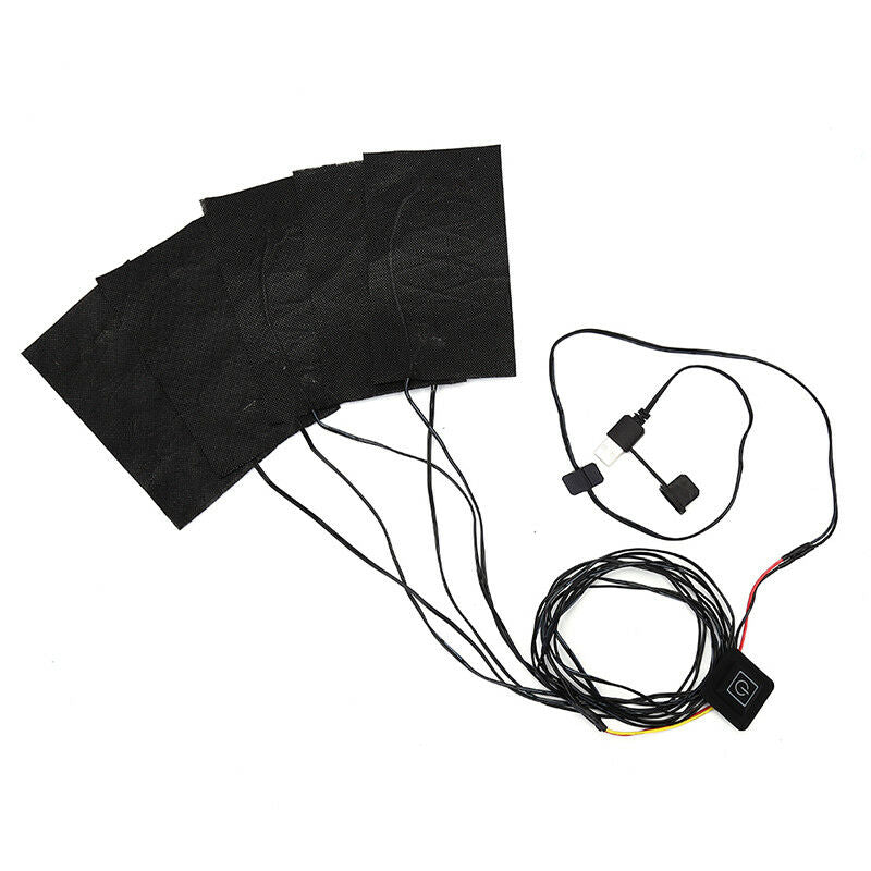 1to 5 USB Electric Heating Pads 8.5W Thermal Clothes Warmer Carbon Fibre Switc3c