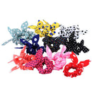 10Pcs Girl Rabbit Ear Hair Tie Bands Korean Style Polka Dot Ponytail Holder Fine