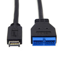 20cm Type-E To 20 Pin Adapter Cable Black Durable USB 3.1  Motherboard