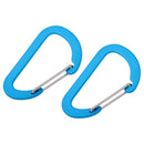 2Pcs Portable Aluminum Alloy Carabiner D Shape Quickdraw Backpack Buckles