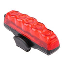 5LED USB Rechargeable Bicycle Rear Light Waterproof 3 Modes Taillight Lamp