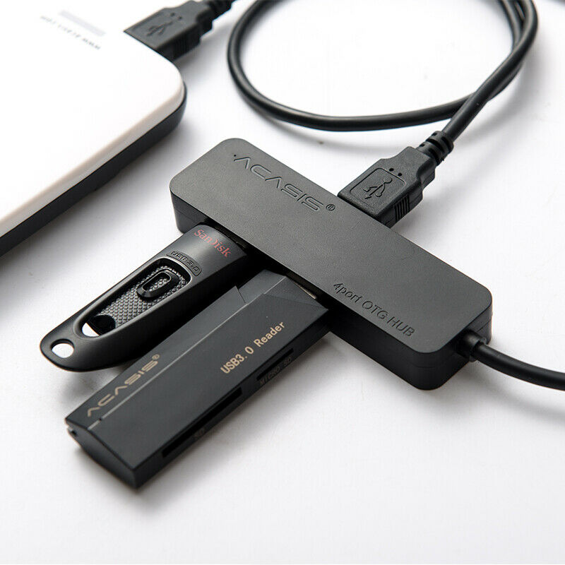 Acasis H032 4 Ports Otg Micro-Usb Hub Usb2.0 Adapter 1.5A Charging Cable Ch G6E3