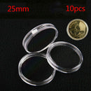10Pcs 25mm Applied Clear Round Cases Coin Storage Boxes Capsules Holder CYJBTOCA