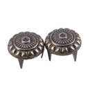 100PCs Bronze Tone Fit Bag Round Carve Flower Punk DIY Rivet 11x6.5mm J9U2
